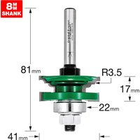 Trend CRAFTPRO Bearing Guided Flat Classic Router Cutter 41mm 17mm 8mm Trend CRAFTPRO Bearing Guided Flat Classic Router Cutter 41mm 17mm 8mm