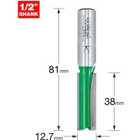 Trend CRAFTPRO Two Flute Straight Router Cutter 12.7mm 38mm 1/2" Trend CRAFTPRO Two Flute Straight Router Cutter 12.7mm 38mm 1/2"