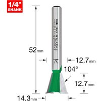 Trend CRAFTPRO Dovetail Jig Router Cutter 14.3mm 12.7mm 1/4" Trend CRAFTPRO Dovetail Jig Router Cutter 14.3mm 12.7mm 1/4"