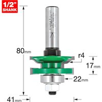 Trend CRAFTPRO Bearing Guided Combination Ogee Router Cutter 41mm 17mm 1/2" Trend CRAFTPRO Bearing Guided Combination Ogee Router Cutter 41mm 17mm 1/2"
