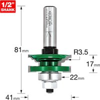 Trend CRAFTPRO Bearing Guided Flat Classic Router Cutter 41mm 17mm 1/2" Trend CRAFTPRO Bearing Guided Flat Classic Router Cutter 41mm 17mm 1/2"