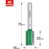 Trend CRAFTPRO Two Flute Straight Router Cutter 16mm 25mm 8mm Trend CRAFTPRO Two Flute Straight Router Cutter 16mm 25mm 8mm