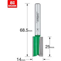 Trend CRAFTPRO Two Flute Straight Router Cutter 14mm 25mm 8mm Trend CRAFTPRO Two Flute Straight Router Cutter 14mm 25mm 8mm