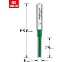 Trend CRAFTPRO Two Flute Straight Router Cutter 6mm 25mm 8mm Trend CRAFTPRO Two Flute Straight Router Cutter 6mm 25mm 8mm
