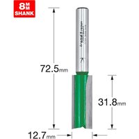 Trend CRAFTPRO Two Flute Straight Router Cutter 12.7mm 31.8mm 8mm Trend CRAFTPRO Two Flute Straight Router Cutter 12.7mm 31.8mm 8mm