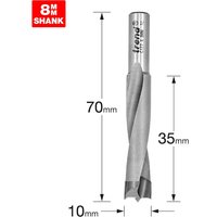 Trend CRAFTPRO Router Dowel Drill 10mm 35mm 8mm Trend CRAFTPRO Router Dowel Drill 10mm 35mm 8mm