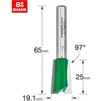 Trend CRAFTPRO Large Dovetail Router Cutter 19mm 25mm 8mm Trend CRAFTPRO Large Dovetail Router Cutter 19mm 25mm 8mm