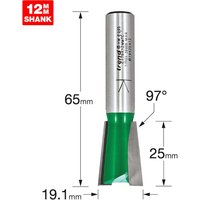 Trend CRAFTPRO Large Dovetail Router Cutter 19mm 25mm 12mm Trend CRAFTPRO Large Dovetail Router Cutter 19mm 25mm 12mm