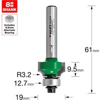 Trend CraftPro Bearing Guided Round Over and Ovolo Router Cutter 19mm 9.5mm 8mm Trend CraftPro Bearing Guided Round Over and Ovolo Router Cutter 19mm 9.5mm 8mm