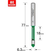 Trend CRAFTPRO Giuded Pierce and Trim Router Cutter 6.3mm 18mm 8mm Trend CRAFTPRO Giuded Pierce and Trim Router Cutter 6.3mm 18mm 8mm
