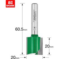 Trend CRAFTPRO Two Flute Straight Router Cutter 20mm 20mm 8mm Trend CRAFTPRO Two Flute Straight Router Cutter 20mm 20mm 8mm