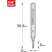 Trend CRAFTPRO Two Flute Straight Router Cutter 2mm 5mm 1/4" Trend CRAFTPRO Two Flute Straight Router Cutter 2mm 5mm 1/4"