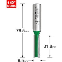 Trend CRAFTPRO Two Flute Straight Router Cutter 9.5mm 31.8mm 1/2" Trend CRAFTPRO Two Flute Straight Router Cutter 9.5mm 31.8mm 1/2"