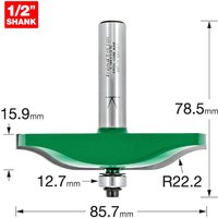 Trend CRAFTPRO Ogee Panel Mould Bearing Guided Router Cutter 85.7mm 15.9mm 1/2" Trend CRAFTPRO Ogee Panel Mould Bearing Guided Router Cutter 85.7mm 15.9mm 1/2"