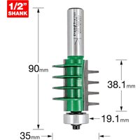 Trend CRAFTPRO Finger Joint Router Cutter 35mm 38.1mm 1/2" Trend CRAFTPRO Finger Joint Router Cutter 35mm 38.1mm 1/2"