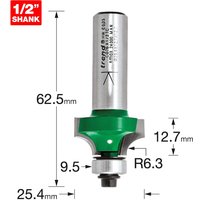 Trend CRAFTPRO Round Over and Ovolo Router Cutter 25.4mm 12.7mm 1/2" Trend CRAFTPRO Round Over and Ovolo Router Cutter 25.4mm 12.7mm 1/2"