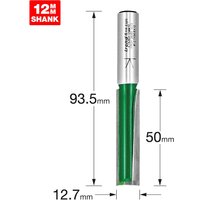 Trend CRAFTPRO Two Flute Straight Router Cutter 12.7mm 50mm 12mm Trend CRAFTPRO Two Flute Straight Router Cutter 12.7mm 50mm 12mm