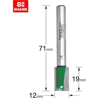 Trend CRAFTPRO Two Flute Straight Router Cutter 12mm 19mm 8mm Trend CRAFTPRO Two Flute Straight Router Cutter 12mm 19mm 8mm