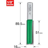 Trend CRAFTPRO Two Flute Straight Router Cutter 16mm 51MM 1/2"