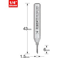 Trend CRAFTPRO Single Flute Router Cutter 1.5mm 6mm 1/4" Trend CRAFTPRO Single Flute Router Cutter 1.5mm 6mm 1/4"