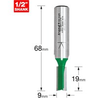 Trend CRAFTPRO Two Flute Straight Router Cutter 9mm 19mm 1/2" Trend CRAFTPRO Two Flute Straight Router Cutter 9mm 19mm 1/2"