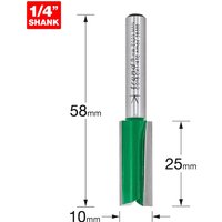 Trend CRAFTPRO Two Flute Straight Router Cutter 10mm 25mm 1/4" Trend CRAFTPRO Two Flute Straight Router Cutter 10mm 25mm 1/4"
