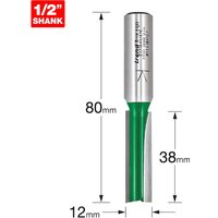 Trend CRAFTPRO Two Flute Straight Router Cutter 12mm 38mm 1/2" Trend CRAFTPRO Two Flute Straight Router Cutter 12mm 38mm 1/2"