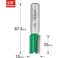 Trend CRAFTPRO Two Flute Straight Router Cutter 15mm 25mm 1/2" Trend CRAFTPRO Two Flute Straight Router Cutter 15mm 25mm 1/2"