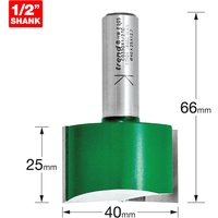 Trend CRAFTPRO Two Flute Straight Router Cutter 40mm 25mm 1/2" Trend CRAFTPRO Two Flute Straight Router Cutter 40mm 25mm 1/2"