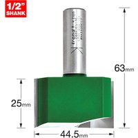 Trend CRAFTPRO Two Flute Straight Router Cutter 44.5mm 25mm 1/2" Trend CRAFTPRO Two Flute Straight Router Cutter 44.5mm 25mm 1/2"