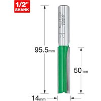 Trend CRAFTPRO Two Flute Straight Router Cutter 14mm 50mm 1/2" Trend CRAFTPRO Two Flute Straight Router Cutter 14mm 50mm 1/2"