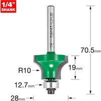 Trend CRAFTPRO Bearing Guided Glazing Bar Ovolo Joint Router Cutter 28mm 19mm 1/4" Trend CRAFTPRO Bearing Guided Glazing Bar Ovolo Joint Router Cutter 28mm 19mm 1/4"