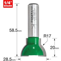 Trend CRAFTPRO Sash Bar Ovolo Router Cutter 28.5mm 20mm 1/2" Trend CRAFTPRO Sash Bar Ovolo Router Cutter 28.5mm 20mm 1/2"