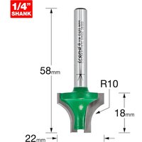 Trend CRAFTPRO Sash Bar Ovolo Joint Router Cutter 22mm 18mm 1/4" Trend CRAFTPRO Sash Bar Ovolo Joint Router Cutter 22mm 18mm 1/4"