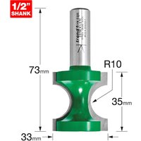 Trend CRAFTPRO Staff Bead Router Cutter 10mm 35mm 1/2" Trend CRAFTPRO Staff Bead Router Cutter 10mm 35mm 1/2"