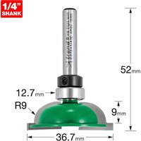 Trend CRAFTPRO Ovolo Shoulder Scribe Router Cutter 36.7mm 9mm 1/4" Trend CRAFTPRO Ovolo Shoulder Scribe Router Cutter 36.7mm 9mm 1/4"