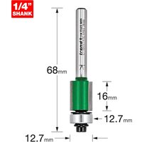 Trend CRAFTPRO Bearing Guided Trimmer Router Cutter 12.7mm 16mm 1/4" Trend CRAFTPRO Bearing Guided Trimmer Router Cutter 12.7mm 16mm 1/4"