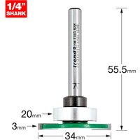 Trend CRAFTPRO Weatherseal Groover Router Cutter 34mm 3mm 1/4" Trend CRAFTPRO Weatherseal Groover Router Cutter 34mm 3mm 1/4"