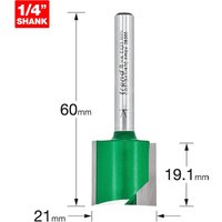 Trend CRAFTPRO Two Flute Straight Router Cutter 21mm 19mm 1/4" Trend CRAFTPRO Two Flute Straight Router Cutter 21mm 19mm 1/4"