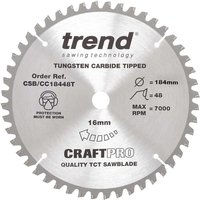 Trend Craft Anti Kickback Thin Kerf Circular Saw Blade 184mm 48T 16mm Trend Craft Anti Kickback Thin Kerf Circular Saw Blade 184mm 48T 16mm