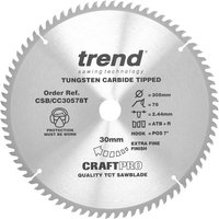Trend Craft Anti Kickback Thin Kerf Circular Saw Blade 305mm 78T 30mm Trend Craft Anti Kickback Thin Kerf Circular Saw Blade 305mm 78T 30mm