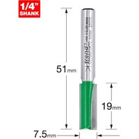 Trend CRAFTPRO Two Flute Straight Router Cutter 7.5mm 25.4mm 1/4" Trend CRAFTPRO Two Flute Straight Router Cutter 7.5mm 25.4mm 1/4"
