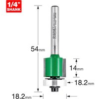 Trend CRAFTPRO Bearing Guided Trimmer Router Cutter 18.2mm 14mm 1/4" Trend CRAFTPRO Bearing Guided Trimmer Router Cutter 18.2mm 14mm 1/4"