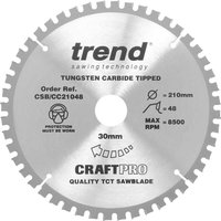 Trend CRAFTPRO Wood Cutting Mitre Saw Blade 210mm 48T 30mm Trend CRAFTPRO Wood Cutting Mitre Saw Blade 210mm 48T 30mm