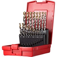 A095 No 201 19 Piece HSS TiN Coated 1mm 10mm 0.5mm Drill Set