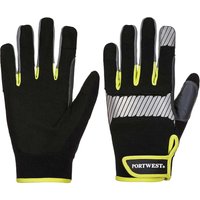 Portwest Pw3 General Utility Glove 1 Pair Black/Yellow M (Pack of 12)