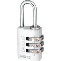 Abus 145 Series Aluminium Combination Padlock 20mm Silver Standard Abus 145 Series Aluminium Combination Padlock 20mm Silver Standard