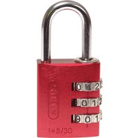 Abus 145 Series Aluminium Combination Padlock 30mm Red Standard Abus 145 Series Aluminium Combination Padlock 30mm Red Standard