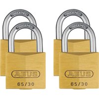 Abus 65 Series Brass Padlock Pack of 4 Keyed Alike 30mm Standard 33664 Abus 65 Series Brass Padlock Pack of 4 Keyed Alike 30mm Standard 33664