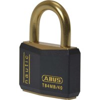 ABUS 35278 T84MB/40mm Black Rustproof Padlock Twin Pack Carded